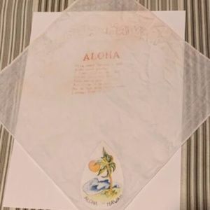Vintage 1940s Hawaiian Handkerchief Faded